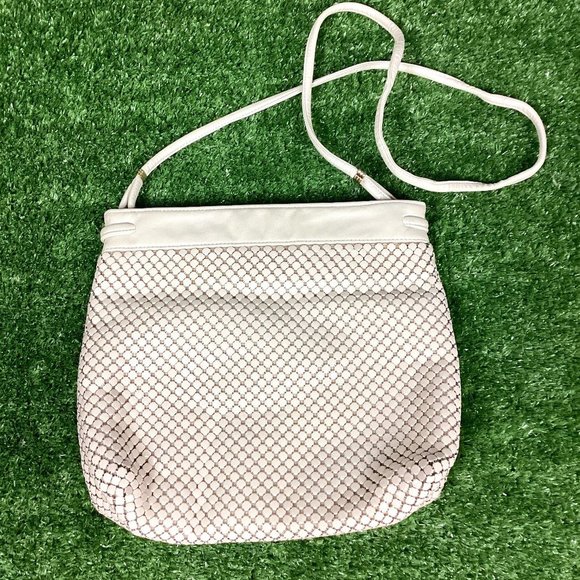 Whiting & Davis Vintage White Mesh Shoulder Bag - Picture 1 of 11
